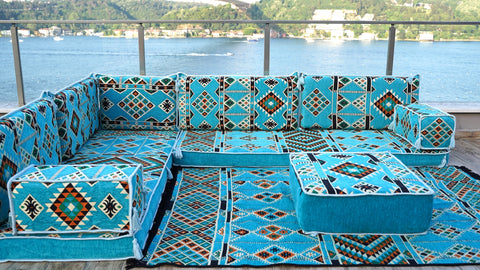 L Shaped Floor Cushions, Arabic Floor Sofa Set, Arabic Jalsa Set