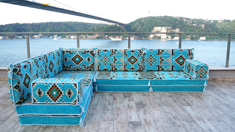 L Shaped Floor Cushions, Arabic Floor Sofa Set, Arabic Jalsa Set