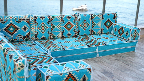 L Shaped Floor Cushions, Arabic Floor Sofa Set, Arabic Jalsa Set