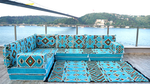 L Shaped Floor Cushions, Arabic Floor Sofa Set, Arabic Jalsa Set