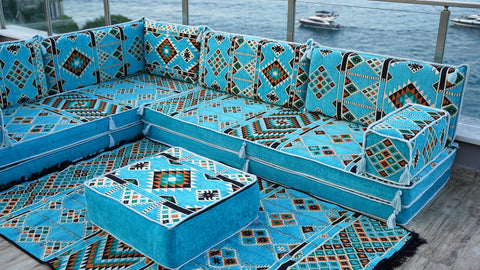 L Shaped Floor Cushions, Arabic Floor Sofa Set, Arabic Jalsa Set