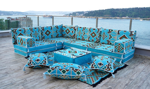 L Shaped Floor Cushions, Arabic Floor Sofa Set, Arabic Jalsa Set