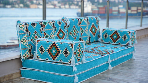 Turkish Loveseat Sofa, Arabic Majlis, Turkish Floor Seating Set