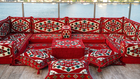 8 Thickness U Sofa Set, Floor Cushions, Handmade Arabic Sofa, Majlis Sofa Set