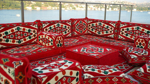 8 Thickness U Sofa Set, Floor Cushions, Handmade Arabic Sofa, Majlis Sofa Set
