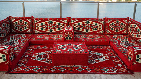 8 Thickness U Sofa Set, Floor Cushions, Handmade Arabic Sofa, Majlis Sofa Set