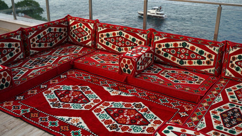 8 Thickness U Sofa Set, Floor Cushions, Handmade Arabic Sofa, Majlis Sofa Set