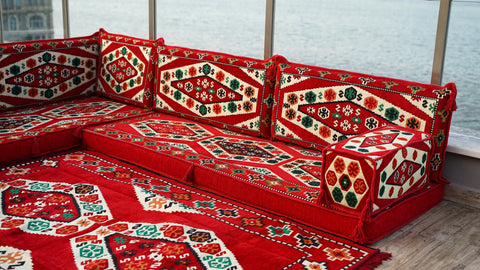 L Shaped Arabic Sofa, Turkish Floor Sofa, Majlis Sofa Set