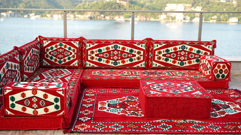 L Shaped Arabic Sofa, Turkish Floor Sofa, Majlis Sofa Set