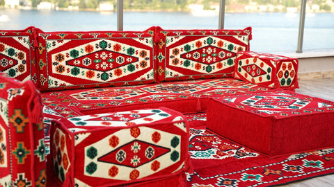 L Shaped Arabic Sofa, Turkish Floor Sofa, Majlis Sofa Set