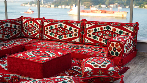 L Shaped Arabic Sofa, Turkish Floor Sofa, Majlis Sofa Set