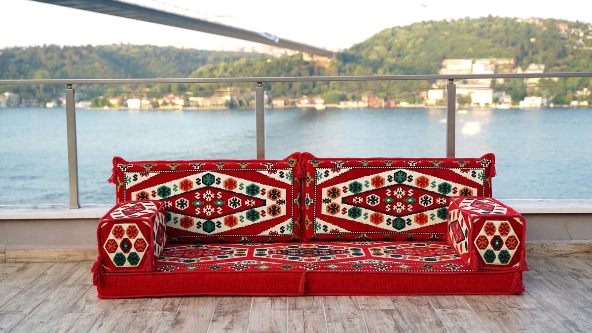 Loveseat Sofa, Arabic Majlis Seating, Floor Cushions