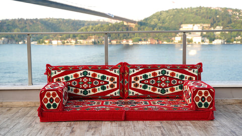 Loveseat Sofa, Arabic Majlis Seating, Floor Cushions