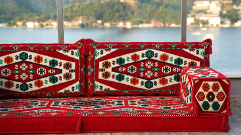 Loveseat Sofa, Arabic Majlis Seating, Floor Cushions