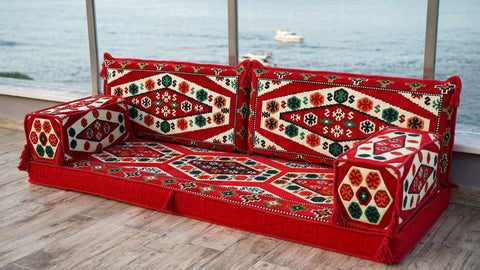Loveseat Sofa, Arabic Majlis Seating, Floor Cushions