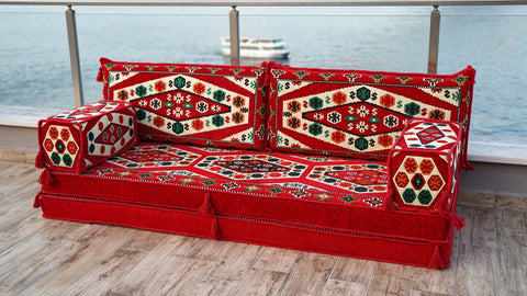 Loveseat Sofa, Arabic Majlis Seating, Floor Cushions