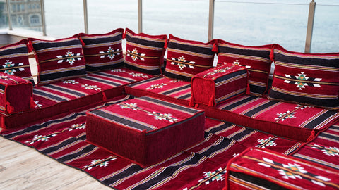 Arabic Majlis Seating, U Shaped Moroccan Sofa, Floor Sofa Set