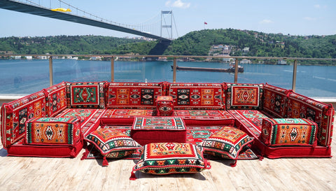 8 Thickness U Sofa Set, Moroccan Sofa Seating, Turkish Seating Cushions