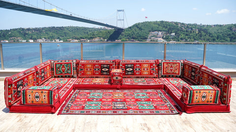 8 Thickness U Sofa Set, Moroccan Sofa Seating, Turkish Seating Cushions