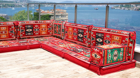 L Shaped Floor Seating Sofa, Moroccan Sofa Seating, Majlis Sofa