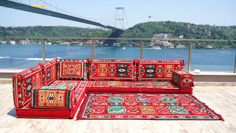 L Shaped Floor Seating Sofa, Moroccan Sofa Seating, Majlis Sofa