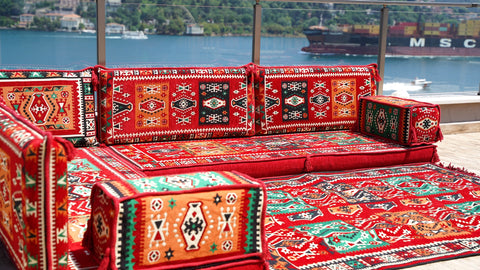 L Shaped Floor Seating Sofa, Moroccan Sofa Seating, Majlis Sofa