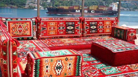 L Shaped Floor Seating Sofa, Moroccan Sofa Seating, Majlis Sofa