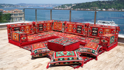 L Shaped Floor Seating Sofa, Moroccan Sofa Seating, Majlis Sofa