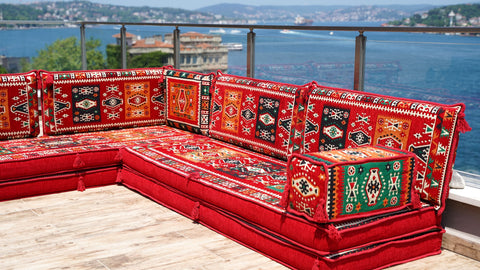 L Shaped Floor Seating Sofa, Moroccan Sofa Seating, Majlis Sofa