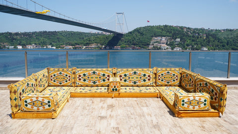 8 Thickness U Sofa Set, Floor Cushions, Arabic Sofa, Oriental Sofa, Turkish Cushions