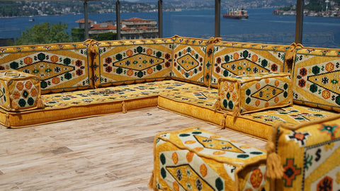 8 Thickness U Sofa Set, Floor Cushions, Arabic Sofa, Oriental Sofa, Turkish Cushions