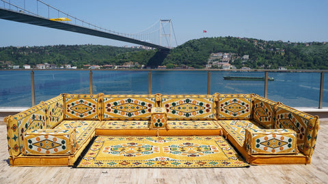 8 Thickness U Sofa Set, Floor Cushions, Arabic Sofa, Oriental Sofa, Turkish Cushions