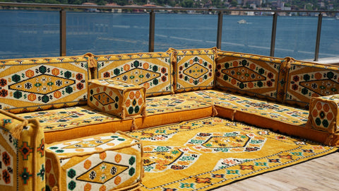 8 Thickness U Sofa Set, Floor Cushions, Arabic Sofa, Oriental Sofa, Turkish Cushions