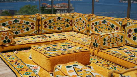 8 Thickness U Sofa Set, Floor Cushions, Arabic Sofa, Oriental Sofa, Turkish Cushions