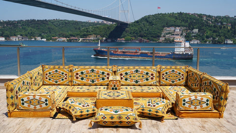 8 Thickness U Sofa Set, Floor Cushions, Arabic Sofa, Oriental Sofa, Turkish Cushions