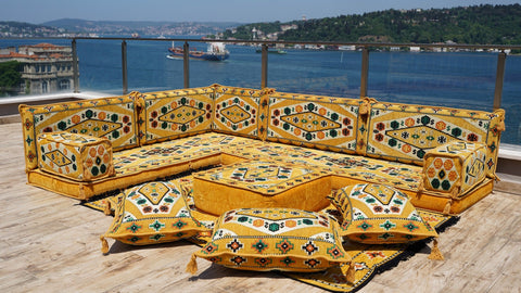 8 Thickness L Shape Sofa, Floor Sofa, Arabic Majlis Seating, Turkish Sofa