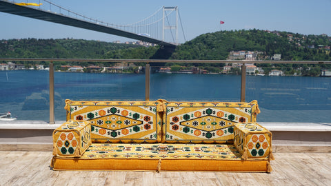Loveseat Sofa, Floor Cushions, Arabic Majlis Seating
