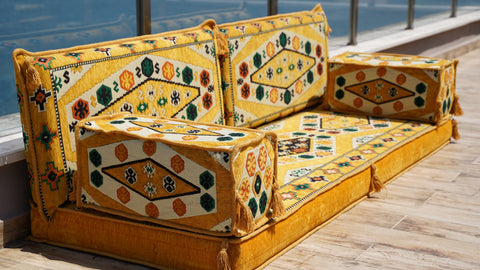 Loveseat Sofa, Floor Cushions, Arabic Majlis Seating