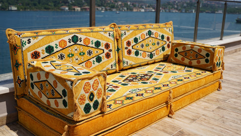 Loveseat Sofa, Floor Cushions, Arabic Majlis Seating