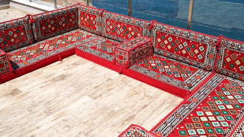 U Shaped Handmade Arabic Sofa, Moroccan Sofa, Turkish Sofa