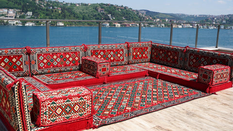 U Shaped Handmade Arabic Sofa, Moroccan Sofa, Turkish Sofa