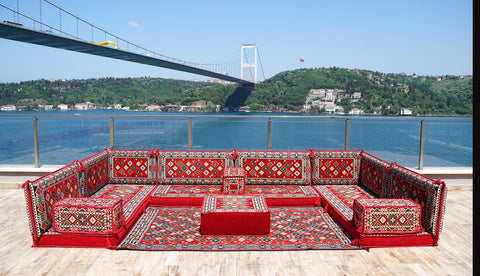 8 Thickness U Sofa Set, Handmade Arabic Sofa, Moroccan Sofa, Turkish Sofa