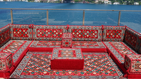 8 Thickness U Sofa Set, Handmade Arabic Sofa, Moroccan Sofa, Turkish Sofa