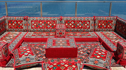 8 Thickness U Sofa Set, Handmade Arabic Sofa, Moroccan Sofa, Turkish Sofa