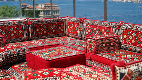 8 Thickness U Sofa Set, Handmade Arabic Sofa, Moroccan Sofa, Turkish Sofa