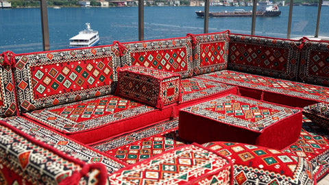 8 Thickness U Sofa Set, Handmade Arabic Sofa, Moroccan Sofa, Turkish Sofa