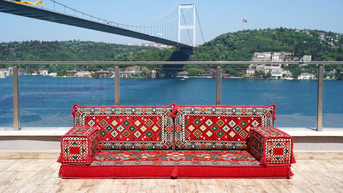 Loveseat Sofa, Arabic Jalsa, Turkish Floor Seating Set