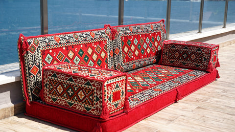 Loveseat Sofa, Arabic Jalsa, Turkish Floor Seating Set