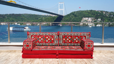 Loveseat Sofa, Arabic Jalsa, Turkish Floor Seating Set