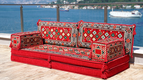 Loveseat Sofa, Arabic Jalsa, Turkish Floor Seating Set